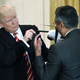 President Trump looks bewildered as George Mathew CEO of Kespry explains how a drone works during the American Leadership in Emerging Technology Event in the East Room of the White House on June 22, 2017 (Photo by Olivier Douliery-Pool/Getty Images)